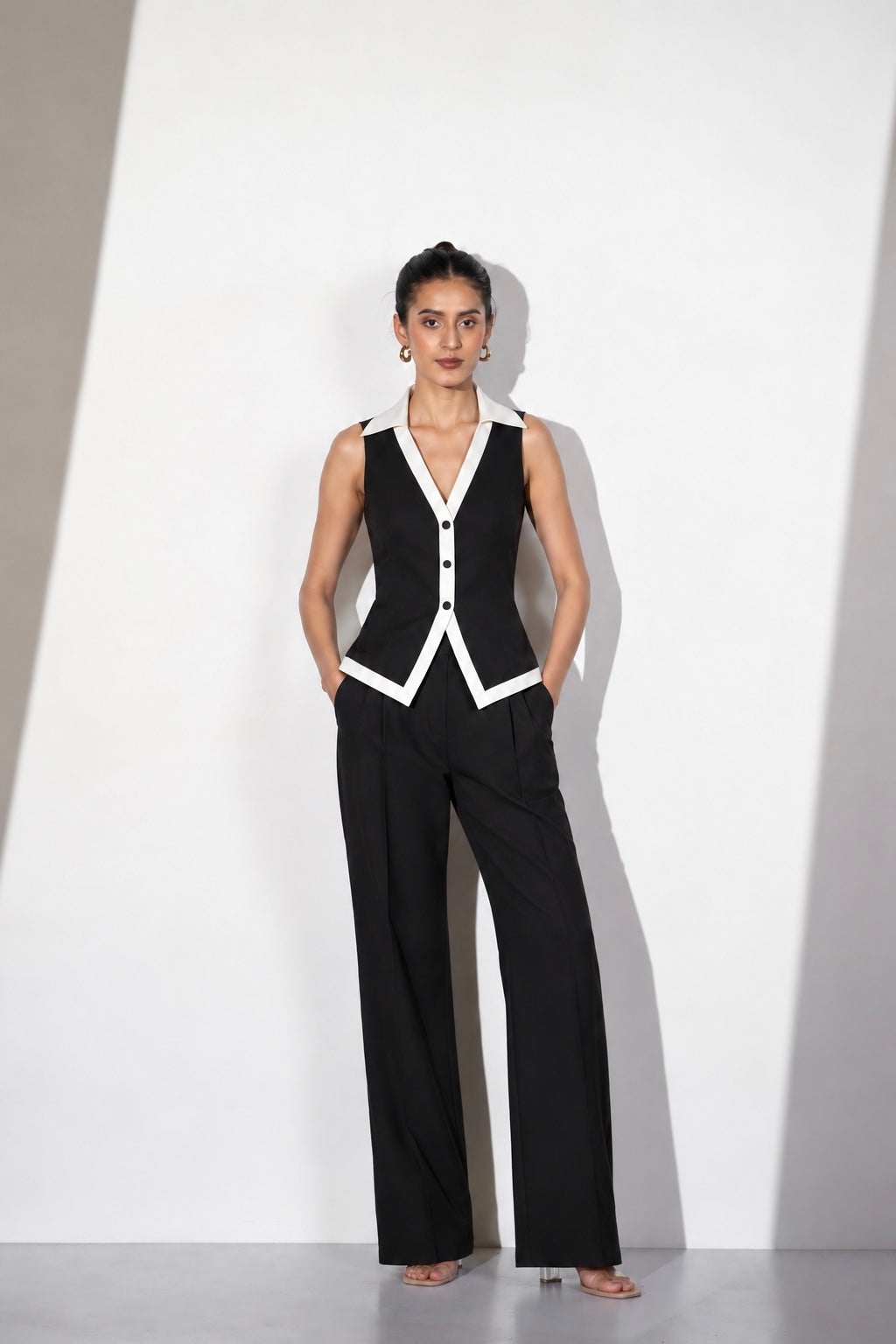 Contrast Waistcoat Co-Ord Set