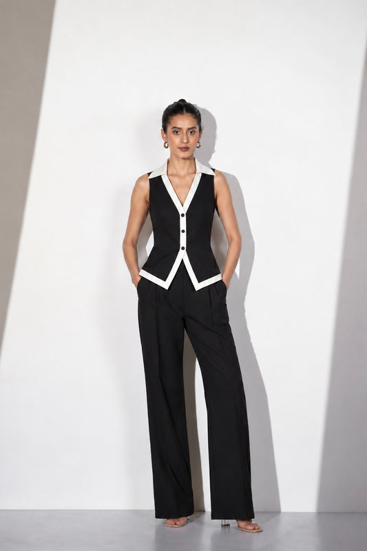 Contrast Waistcoat Co-Ord Set