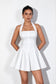 White Halter Mini Dress