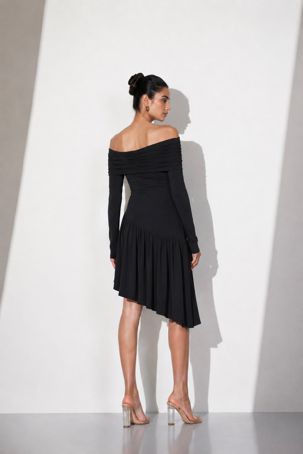 Midnight Drape Lycra Mini Dress
