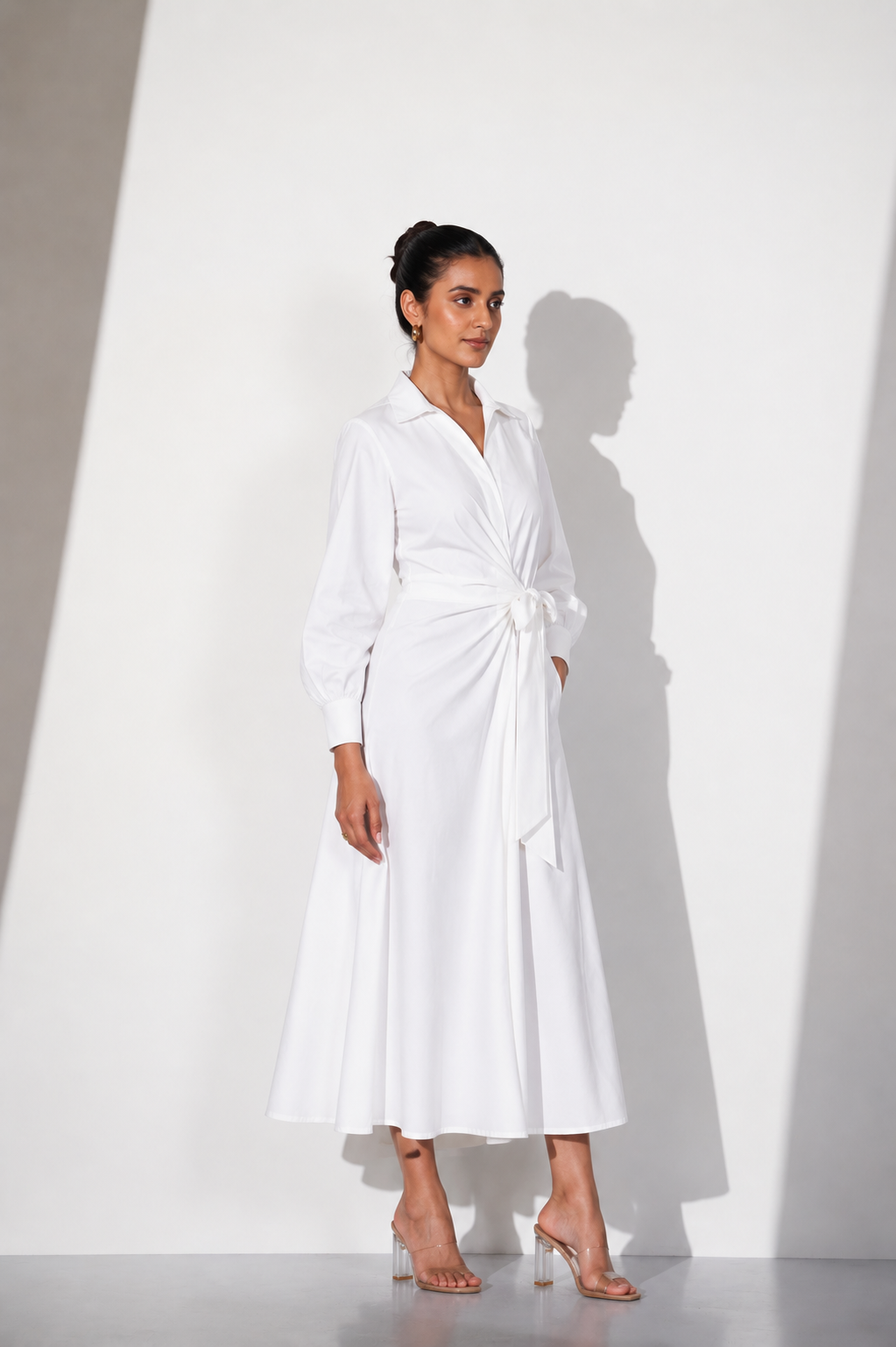 Ivory Grace Wrap Cotton Dress