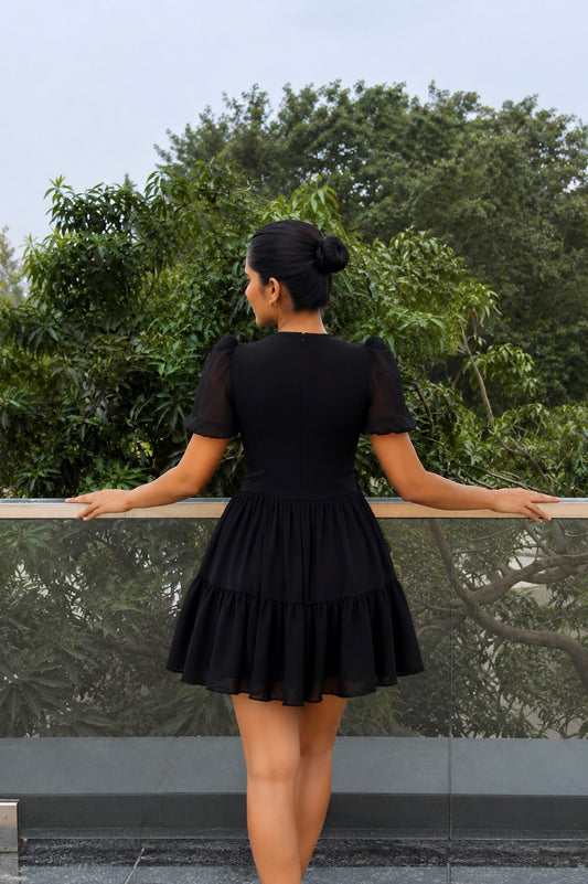 Midnight Muse Georgette Mini Dress