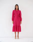 EFFORTLESS ELEGANCE - Hot pink cotton shirt dress