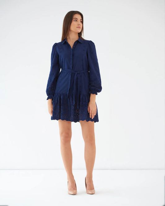EFFORTLESS ELEGANCE - Blue cotton shirt dress