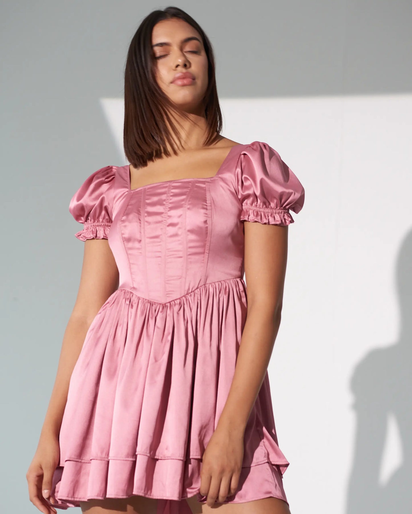 TWIRL GIRL - Satin corset dress.