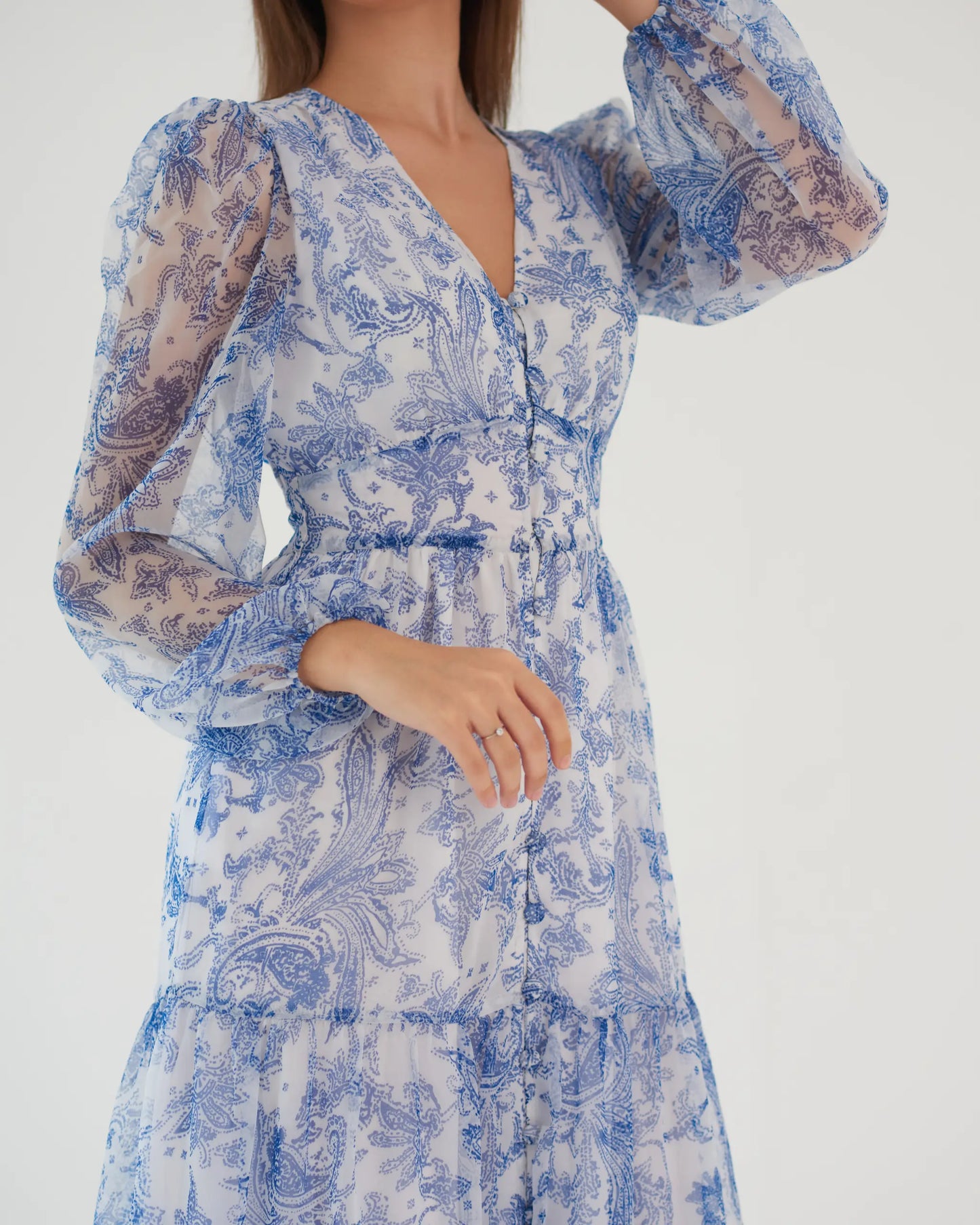 FEEL THE CALM - Georgette print maxi dress