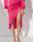 FOREVER FAVOURITE - Hot pink wrap around top with skirt (Set)