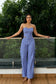 Blue Gingham Top and Wide-Leg Pants Co-Ord Set