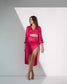 FOREVER FAVOURITE - Hot pink wrap around top with skirt (Set)