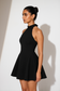 Black Halter Fit & Flare Dress