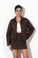 Cheetah Print Denim Jacket & Skirt Set
