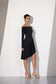 Midnight Drape Lycra Mini Dress