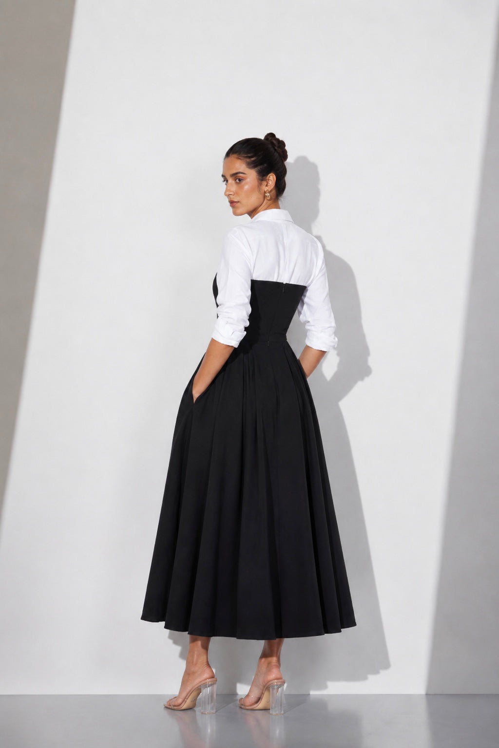 Onyx & Pearl Midi Dress