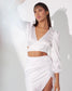 FOREVER FAVOURITE - White wrap around top with skirt (Set)