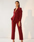 ICONIC - Maroon blazer with straight pants (Set)