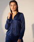 Power Dose - Blue Satin shirt with shorts (Set)