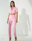 EMPOWERED - Baby pink short blazer with straight pants (Set)