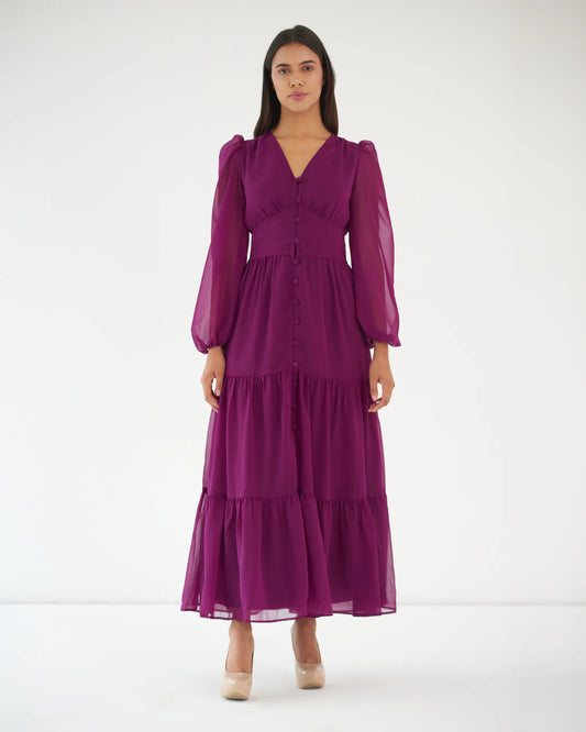 FEEL THE CALM - Georgette  maxi dress