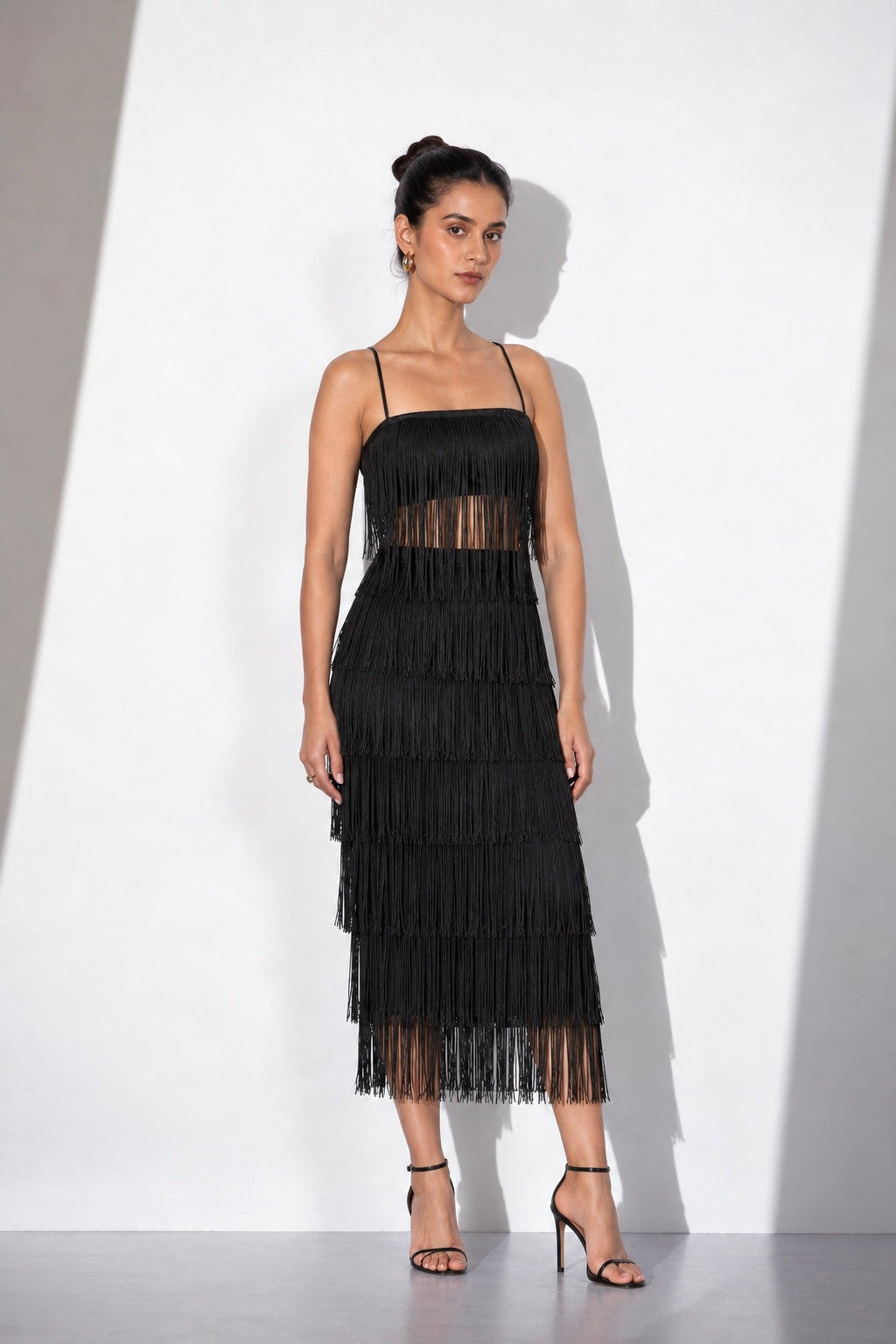 Black Fringe Lycra Co-Ord Set