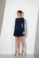 Ruffle Crepe Mini Dress