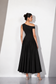 Black One-Shoulder Pleated Midi Dress