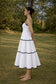 White Tiered Midi Dress