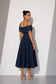 Indigo Drape Denim Midi Dress