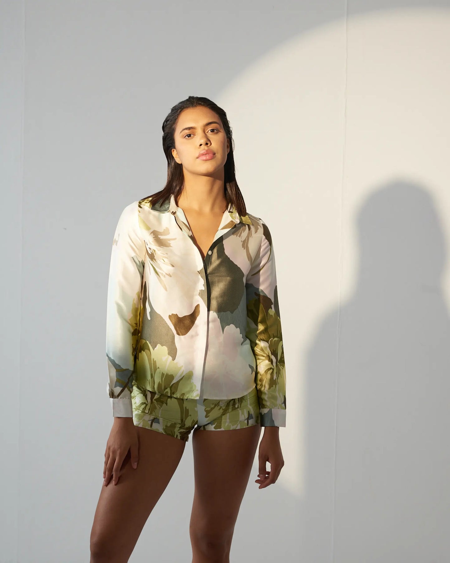 Power Dose - Satin printed shirt with shorts (Set)