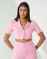 EMPOWERED - Baby pink short blazer with straight pants (Set)