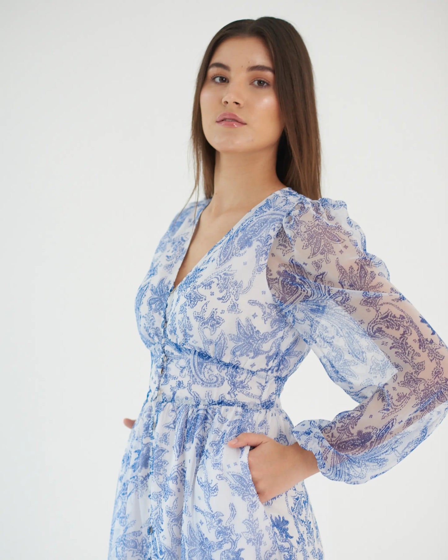 FEEL THE CALM - Georgette print maxi dress