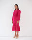 EFFORTLESS ELEGANCE - Hot pink cotton shirt dress