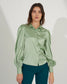 POWER PLAY - Sage green satin shirt