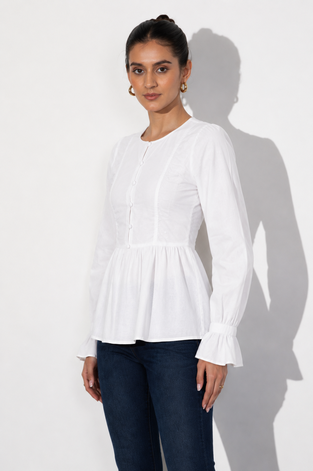 Ivory Bloom Cotton Top