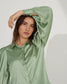 POWER PLAY - Sage green satin shirt