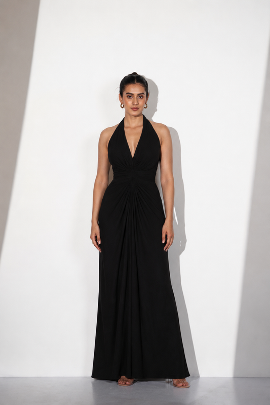 Halter Ruched Gown