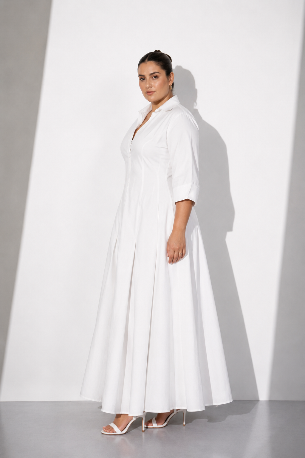 White Cotton Shirt Dress