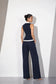 Blue and White Contrast Waistcoat Co-Ord Set