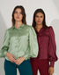 POWER PLAY - Maroon satin shirt