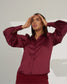 POWER PLAY - Maroon satin shirt