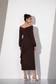 Mocha Cascade Midi Dress