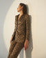 ICONIC - Satin print  blazer with straight pants (Set)