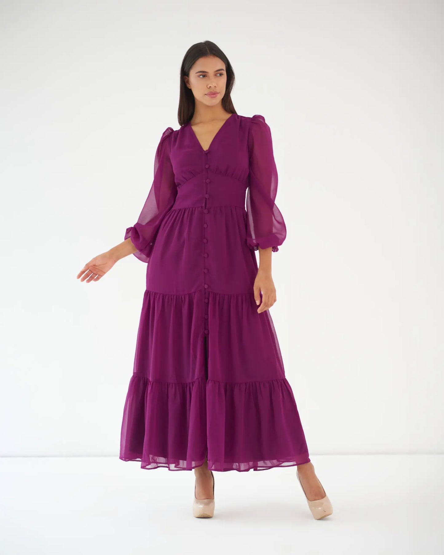 FEEL THE CALM - Georgette  maxi dress