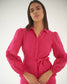 EFFORTLESS ELEGANCE - Hot pink cotton shirt dress