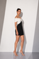 Black and White Off-Shoulder Bow Mini Dress