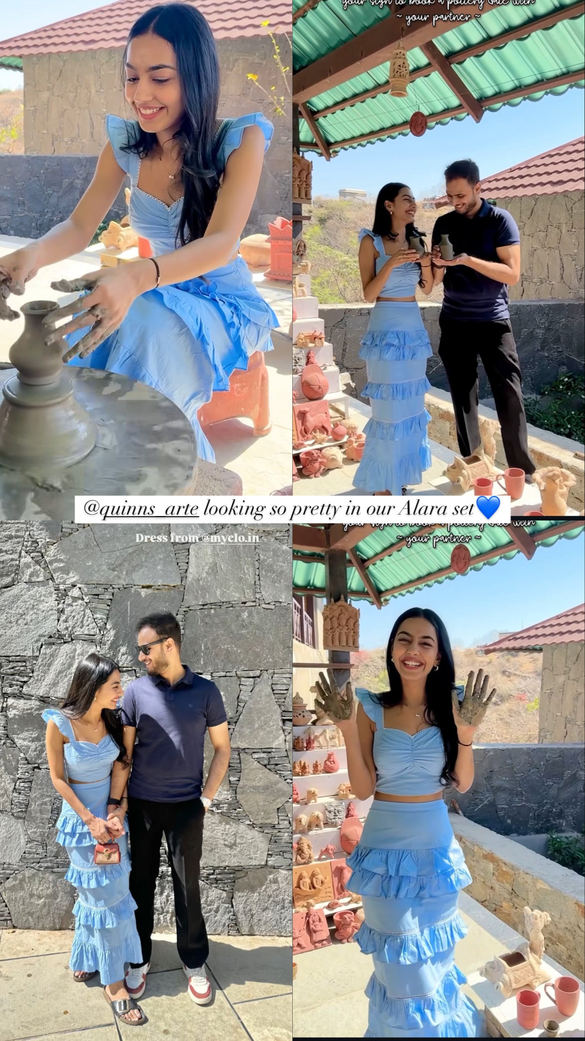 ALARA - Super Elegant Sky blue Coord set