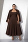 Brown Structured Midi Dress