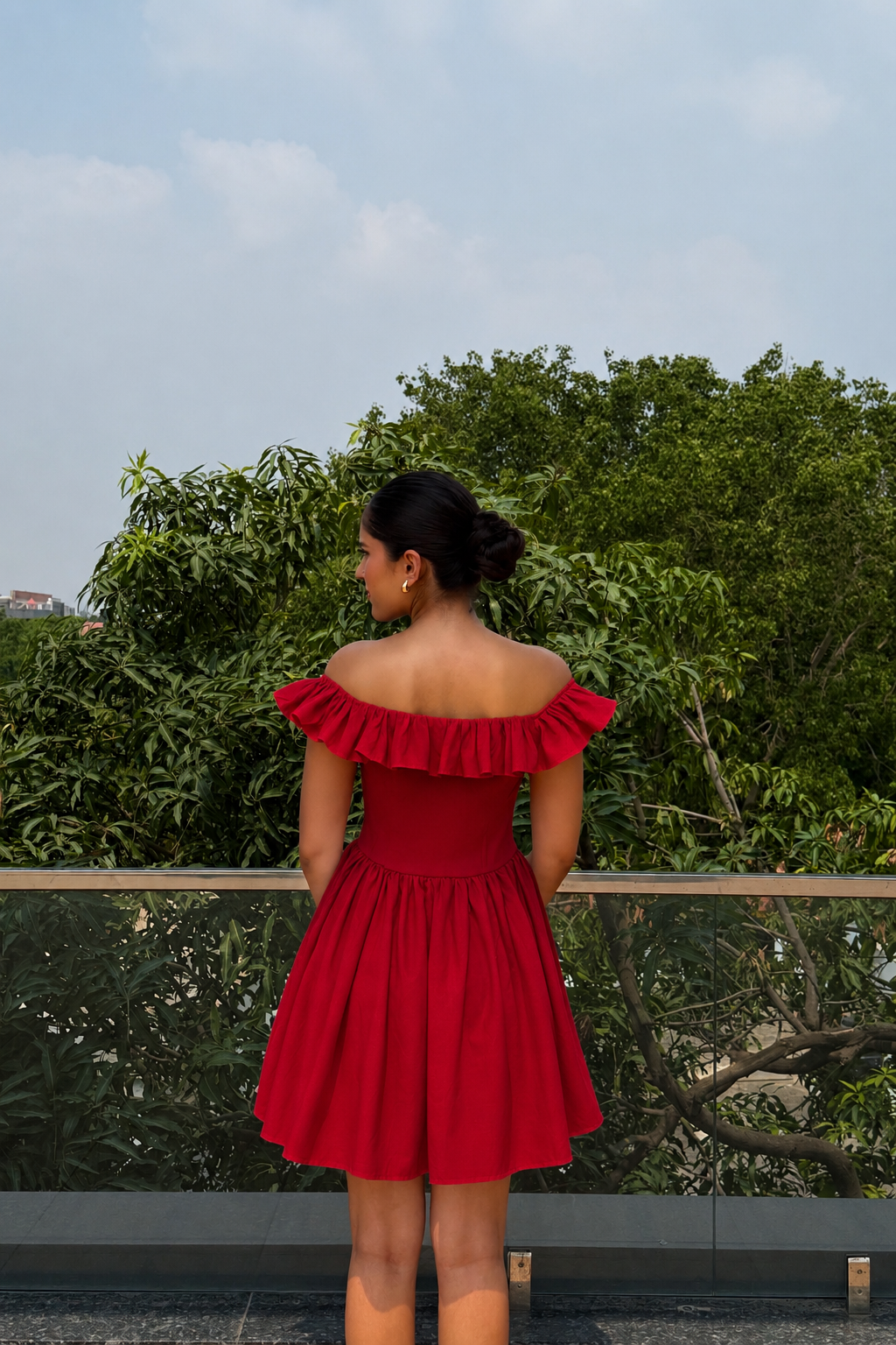Petal Bloom Cotton Mini Dress