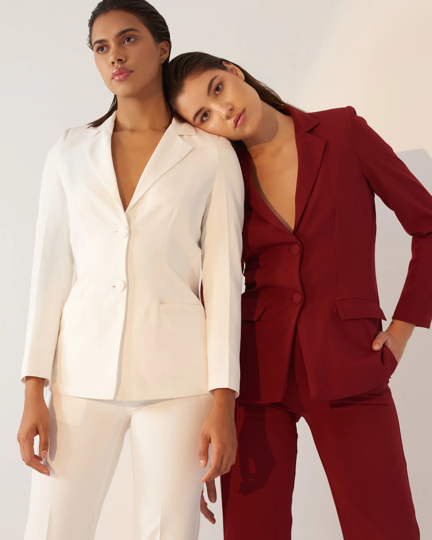 ICONIC - Maroon blazer with straight pants (Set)