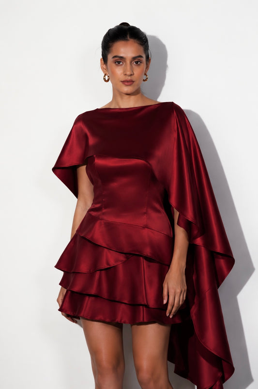 Maroon mini dress