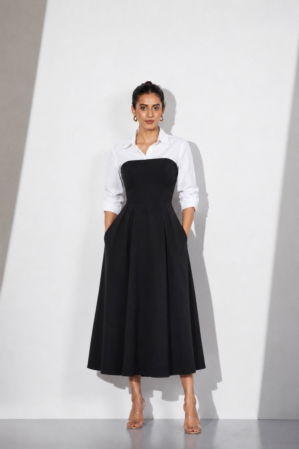 Onyx & Pearl Midi Dress